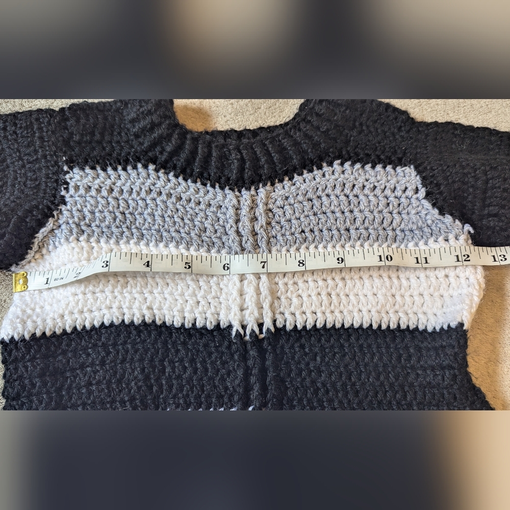 Handmade Crochet striped pullover - Picture 6 of 7
